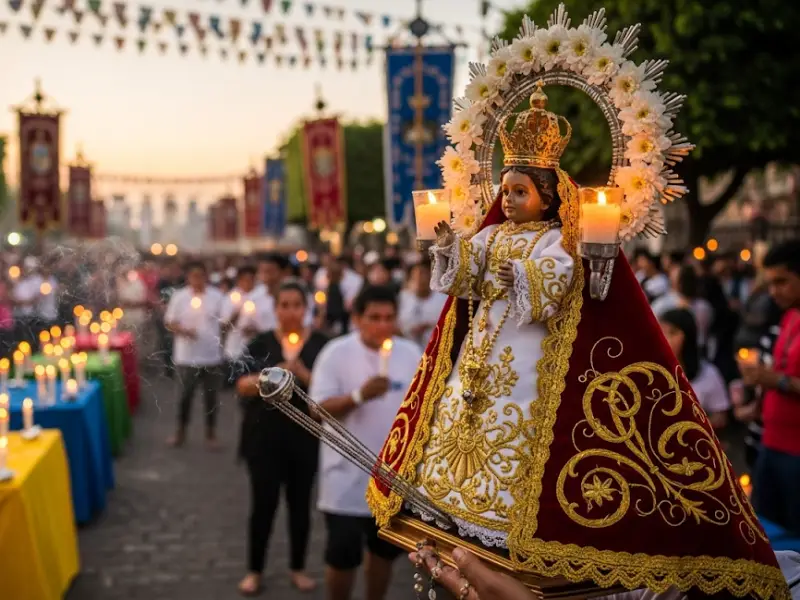 ati atihan brief history santo nino Santo Niño statue carried during Ati-Atihan religious procession in Kalibo.