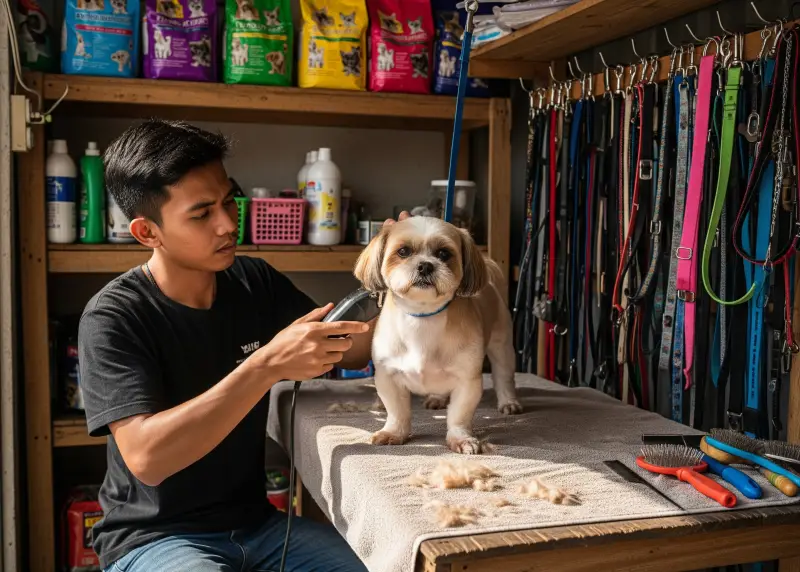 filipino pet services grooming 2025 Filipino pet grooming stall offering affordable services and pet supplies.