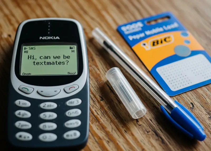 filipino textmate culture nokia Old Nokia cellphone showing a text message asking to be textmates.