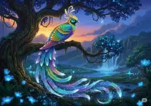 ibong adarna a colorful bird sitting on a tree branch