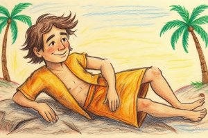 juan tamad the lazy trickster Juan Tamad lying on the sand