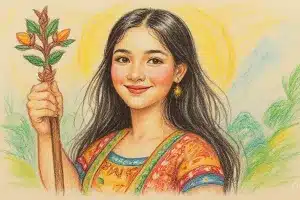 maria makiling guardian of mount makiling Maria Makiling: Guardian of Mount Makiling holding a plant