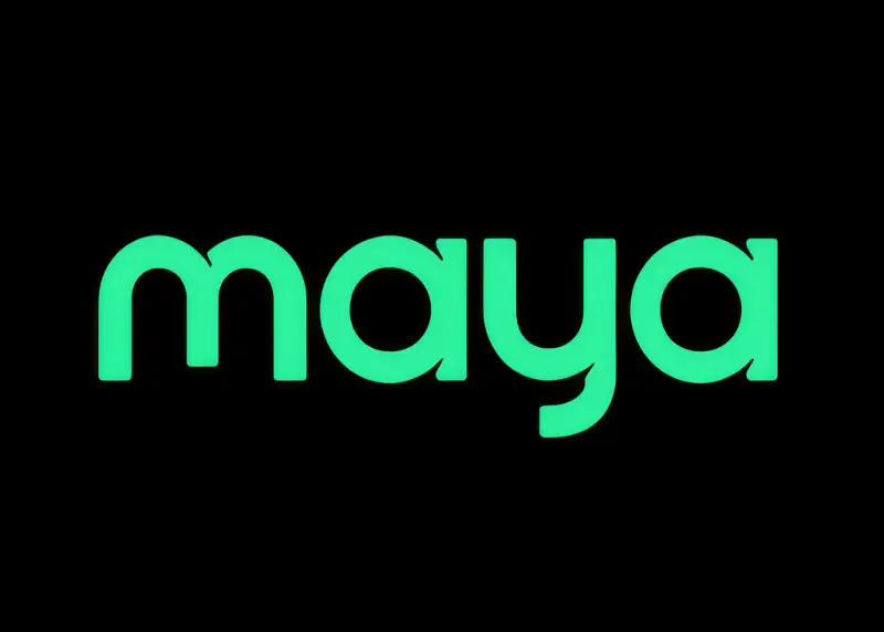 maya logo philippines Official Maya logo in green background.