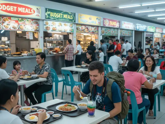 where to eat near edsa travel guide Robinsons Galleria food court near EDSA serving affordable meals for travelers and locals.