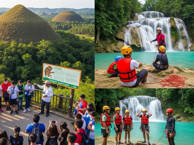 bohol cebu nature wildlife Comparing Bohol vs Cebu. Families at Bohol’s Chocolate Hills and adventurers gearing up at Kawasan Falls, Cebu.