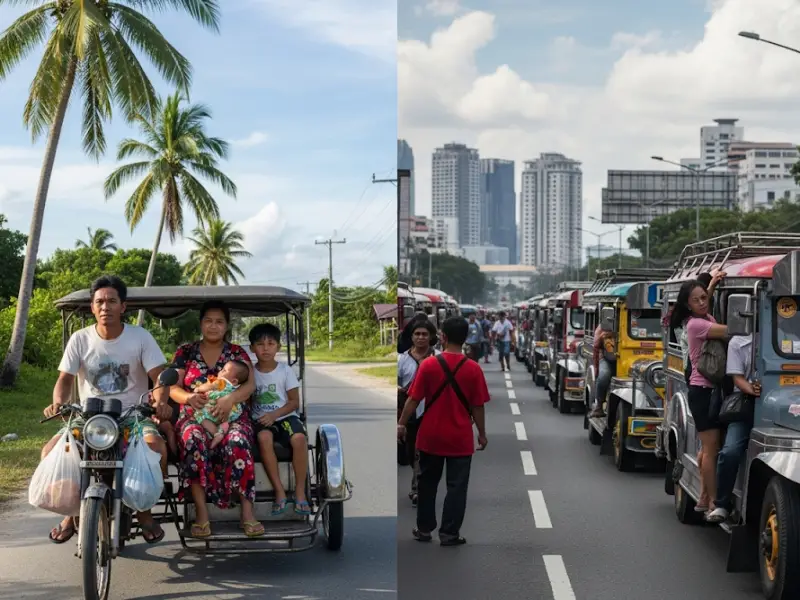 bohol cebu travel convenience Tricycles in Bohol and jeepneys in Cebu highlighting travel styles.