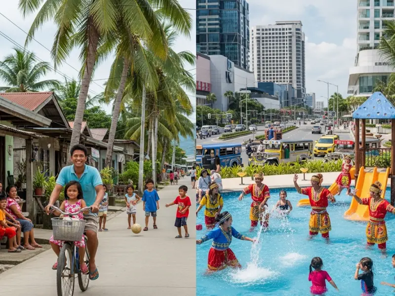 bohol vs cebu family friendly culture Bohol shows quiet family bonding in small communities, while Cebu highlights resort play areas and city convenience.
