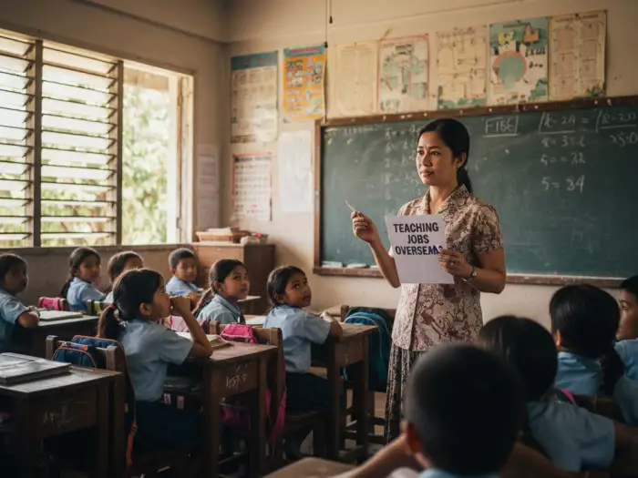 education jobs for filipinos overseas Filipino teacher preparing for education jobs for Filipinos overseas.