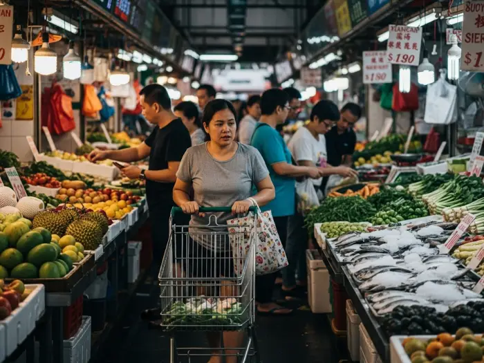 filipino domestic helper singapore market 2025 Filipino domestic helper shopping at wet market in Singapore, 2025