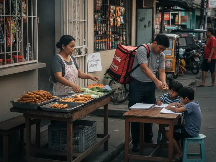 ipon to pay utang side hustle philippines Filipino family earning extra through side hustles as ipon to pay utang.