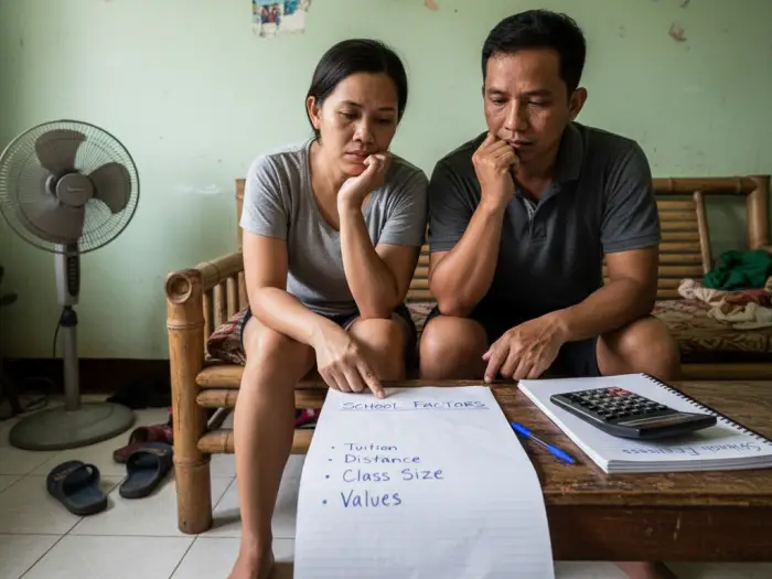 key factors school deped vs private philippines Filipino parents weighing key factors like DepEd vs private curriculum in choosing school.