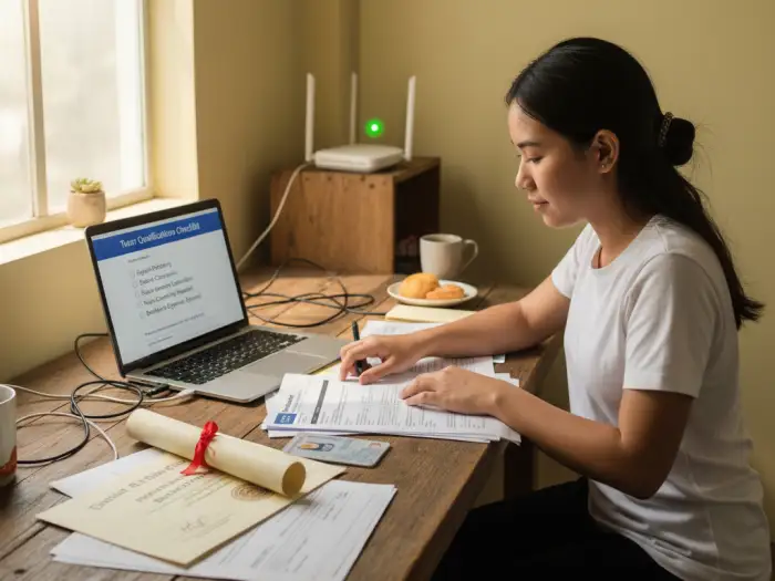 qualifications requirements online tutor philippines Filipino applicant preparing qualifications and requirements to be an online tutor in the Philippines.