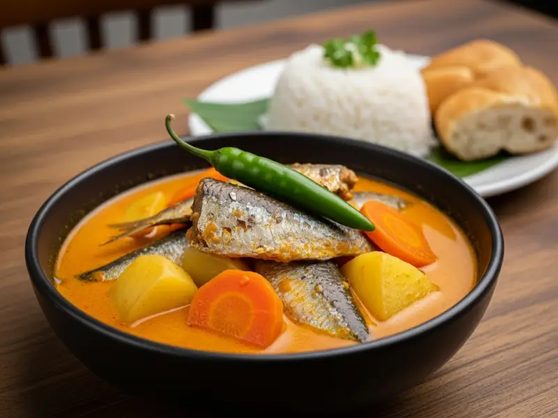 sardine curry pinoy Sardine curry with potatoes and carrots in a savory sauce.