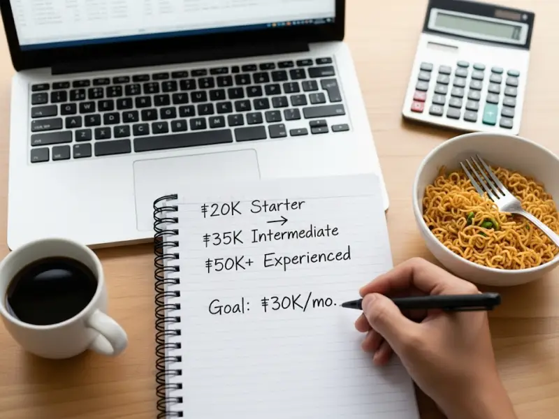 social media manager salary guide philippines Notes showing salary ranges for social media managers in the Philippines.