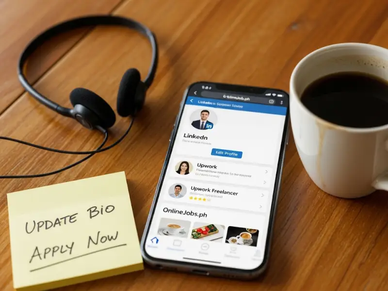 social media online profile filipino LinkedIn, Upwork, and OnlineJobs.ph profiles for a Filipino freelancer.