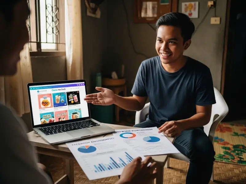social media portfolio filipino freelancer Filipino freelancer presenting a mock social media portfolio with Canva samples.