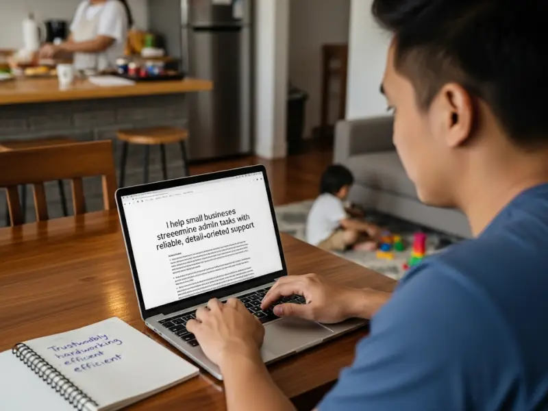 upwork about me overview filipino Filipino freelancer writing an engaging “About Me” overview on Upwork.