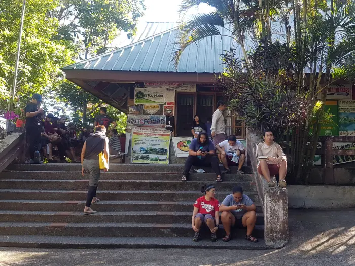 mount pulag permits orientation ranger station Filipino hikers attending orientation and registering at Mount Pulag Ranger Station.