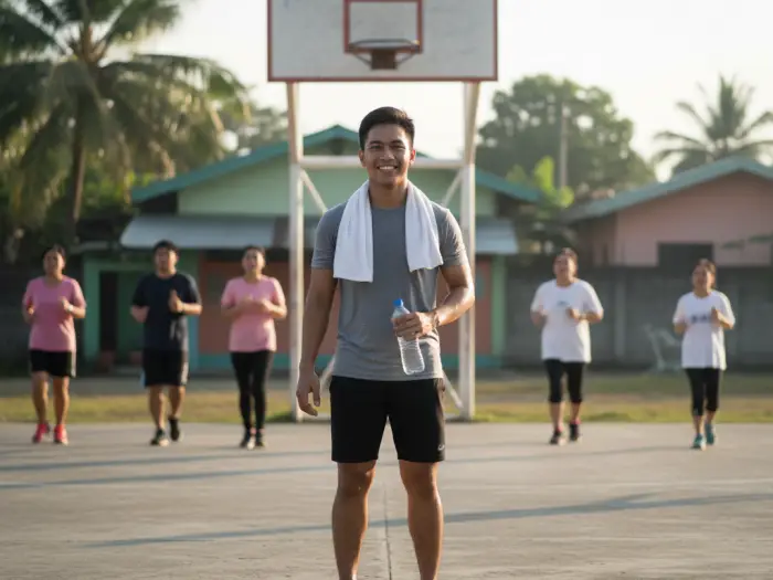 safe weight loss methods pinoy journey Filipino man after exercise showing healthy and safe weight loss journey.