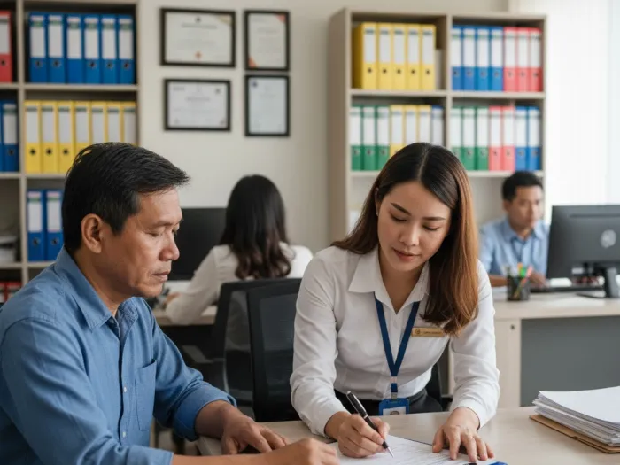 life insurance claims process philippines guide Filipina insurance staff assisting a claimant during the life insurance claims process in the Philippines.