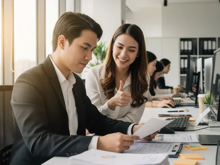 pag ibig loan approval tips philippines guide Filipino reviewing financial documents to increase Pag-IBIG loan approval chances.