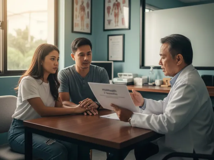 philhealth z benefits eligibility serious illness philippines Filipino consulting a doctor to know if his illness qualifies for PhilHealth Z Benefits.